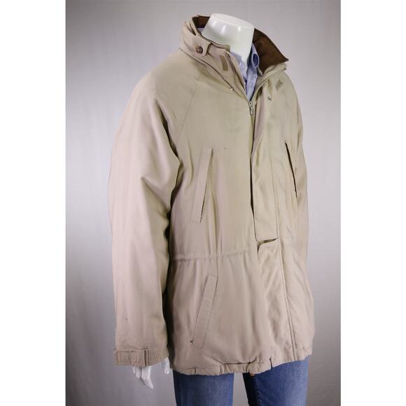 Loro Piana Vintage Beige Wool Zip Front Barn Coat Jacket Horsey Men's XL - Picture 5 of 10